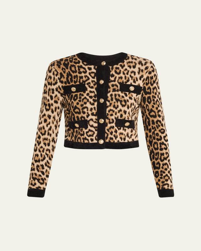 Claira Leopard Cropped Cardigan